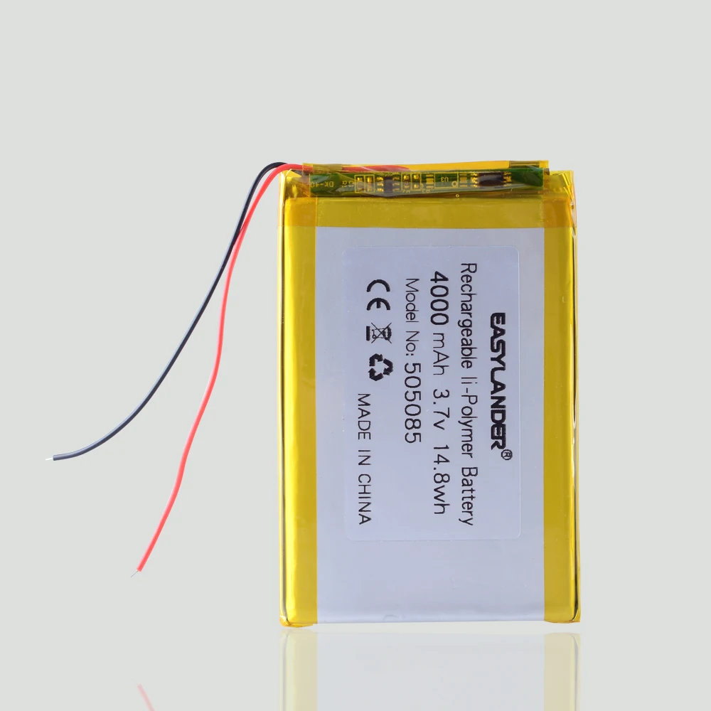 

3,7 V 4000mAh 505085 Li-Po литий-полимерная аккумуляторная батарея для DVR,GPS,Mp3,Mp4, сотового телефона, динамика, планшетного ПК