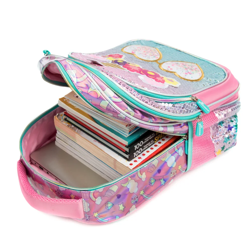 BIkab 3 Piece Set School Bags for Girls  Unicorn Pink Sequins Waterproof  Kids Backpack School Bags Shoulder Kawaii Backpack