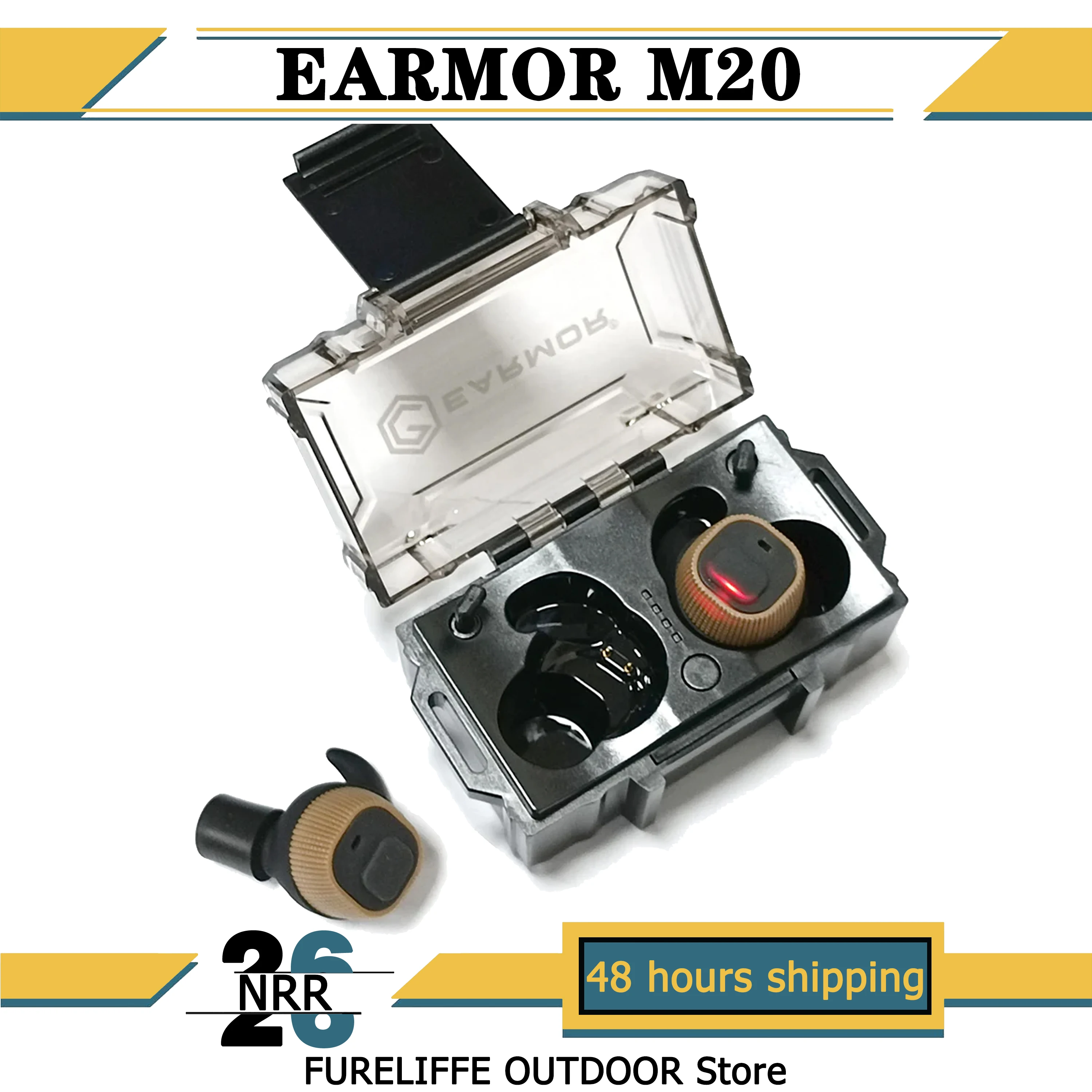 

Military Tactical M20 EARMOR Headset/ Shooting Outdoor Hunting Noise Cancelling Earbuds Airsoft Shooting Headset
