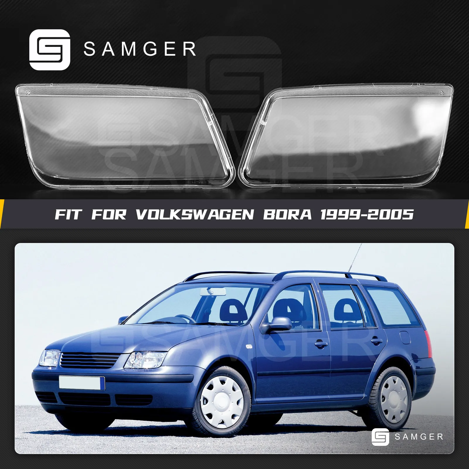 

Samger Headlight Cover For VW Bora Jetta MK4 1999-2005 Clear Lens Lampshade Plastic Headlamp Shell Lens Replacement Accessories
