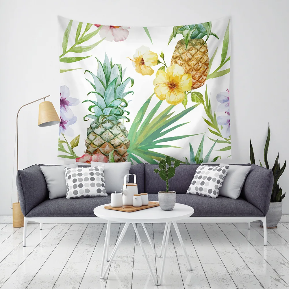 

Гобелен с изображением ананаса и фруктов, красивое украшение для комнаты, Настенный декор, гобелен, одеяло, пляжное полотенце для йоги в эст...