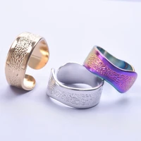 irregular adjustable ring chunky stainless steel rings for women men accessories punk jewelry bague femme acier inoxydable gifts