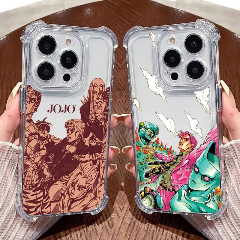Фото Прозрачный чехол для телефона JoJos Bizarres Anime Adventures для iPhone 17, 16, 14, 15, 11, 12, 13 Pro Max 16E 16 Plus 17Air, мягкий противоударный чехол №2