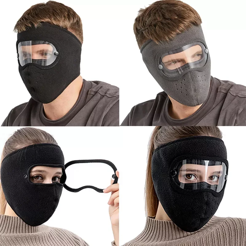 

Full Face Mask with HD Goggles Windproof Anti Dust Motorcycle Balaclava Cycling Ski Fleece Winter Warm Masks