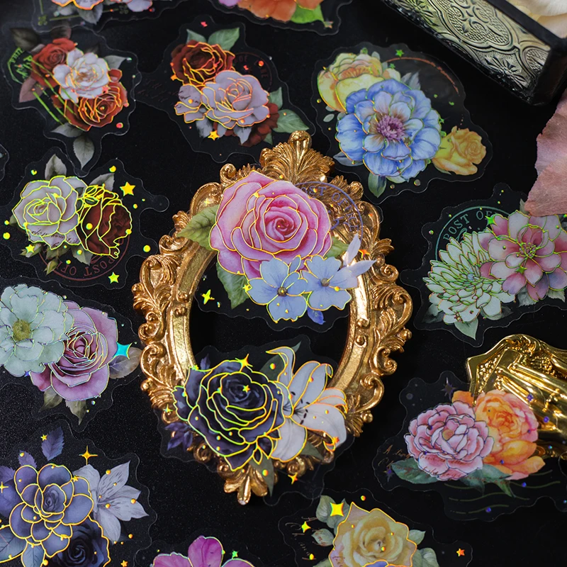 20 листов наклеек для домашних животных Золотое Тиснение Искусство ретро