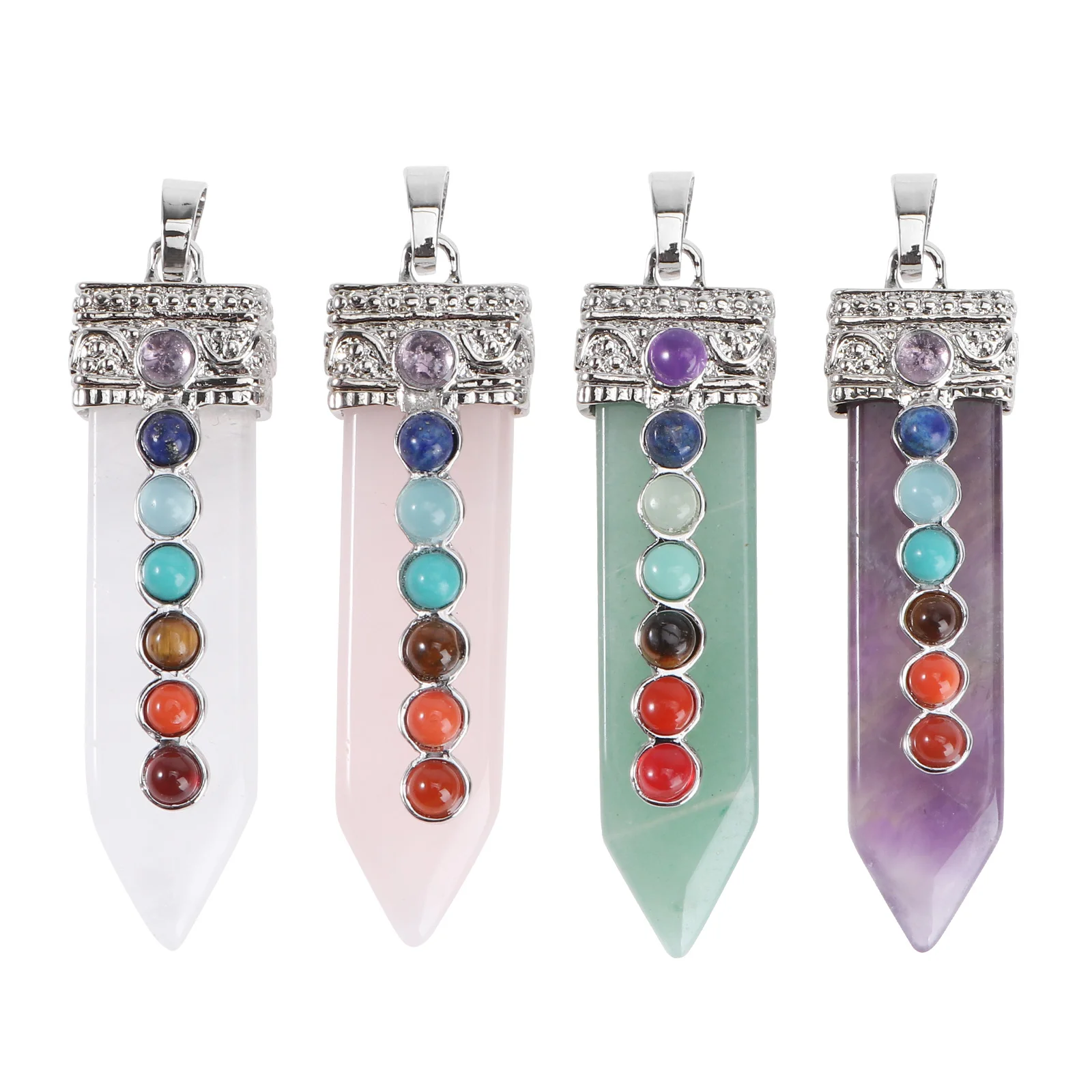 

4PCS Natural Chakra Pendant Delicate Neck Pendant Single Pendant
