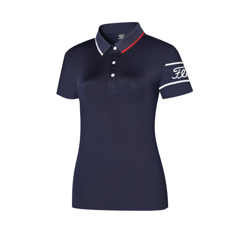 

New Golf Wear Women's Short Sleeve Top Lapel Sweat Wicking Comfortable Thin Polo Shirt