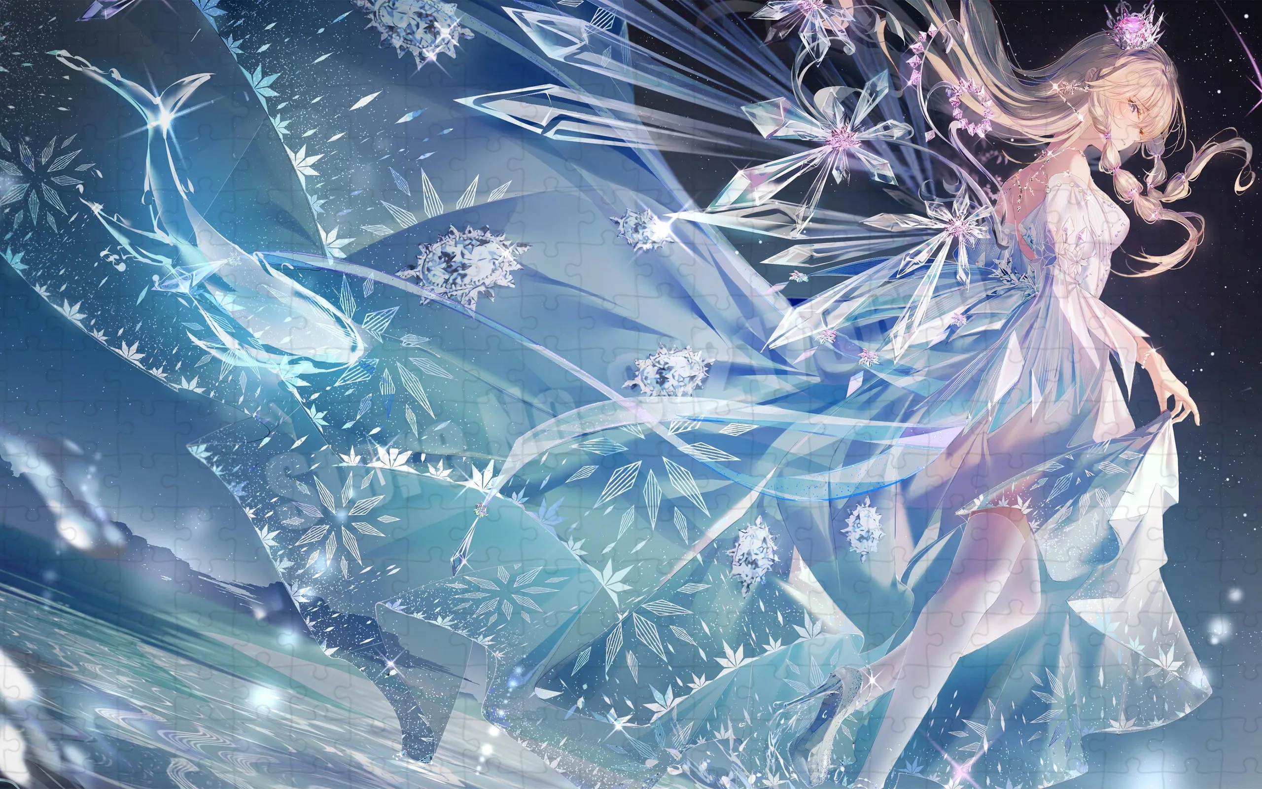 

Sexy Anime Girls Jigsaw Puzzle 300/500/1000 Pieces Shining Diamond Dress Assembled Puzzle for Adult Educational Toys Gifts