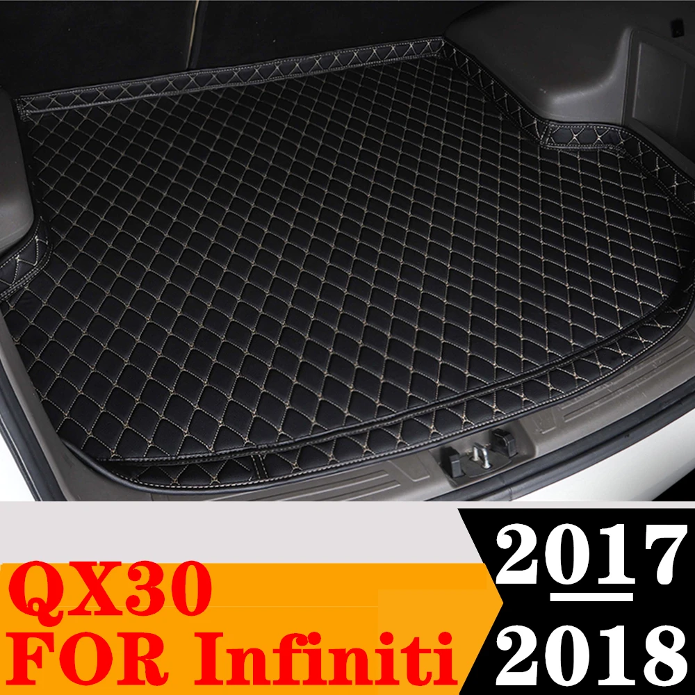 

Sinjayer Car Trunk Mat ALL Weather AUTO Tail Boot Luggage Pad Carpet High Side Cargo Liner Fit For Infiniti QX30 2017 2018