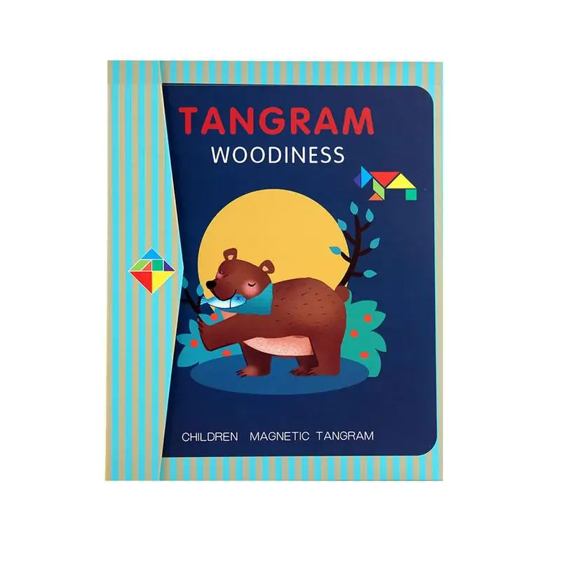 

Tangram Puzzles Magnetic Wooden Block Puzzle Multishapes Tangrams Colorful No Glitch Logic Puzzle Game Montessori Brain Teaser