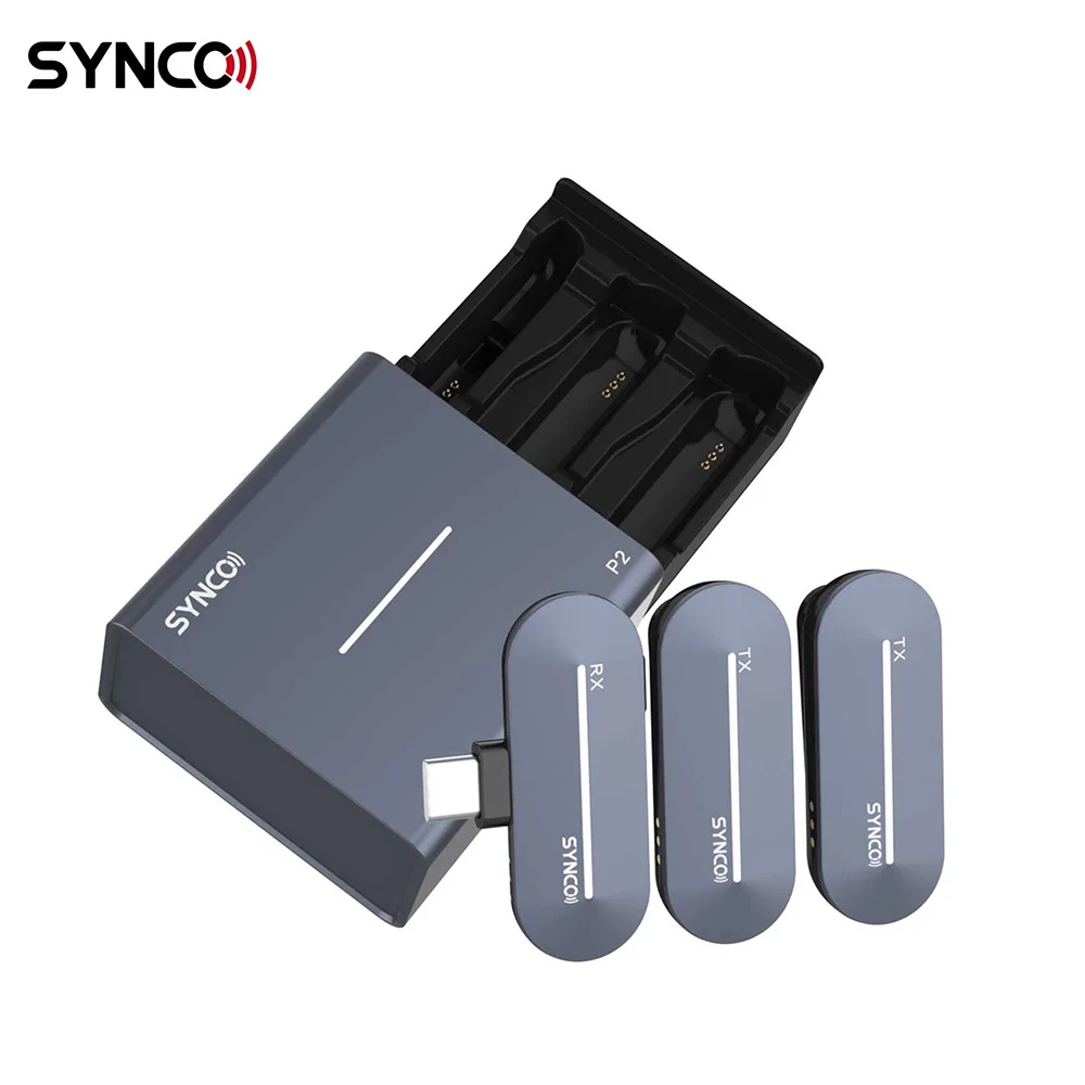 

SYNCO P2T Wireless Microphone System Lavalier Microphone Portable Mini Mic Audio Video Recording For Smartphone Live Streaming