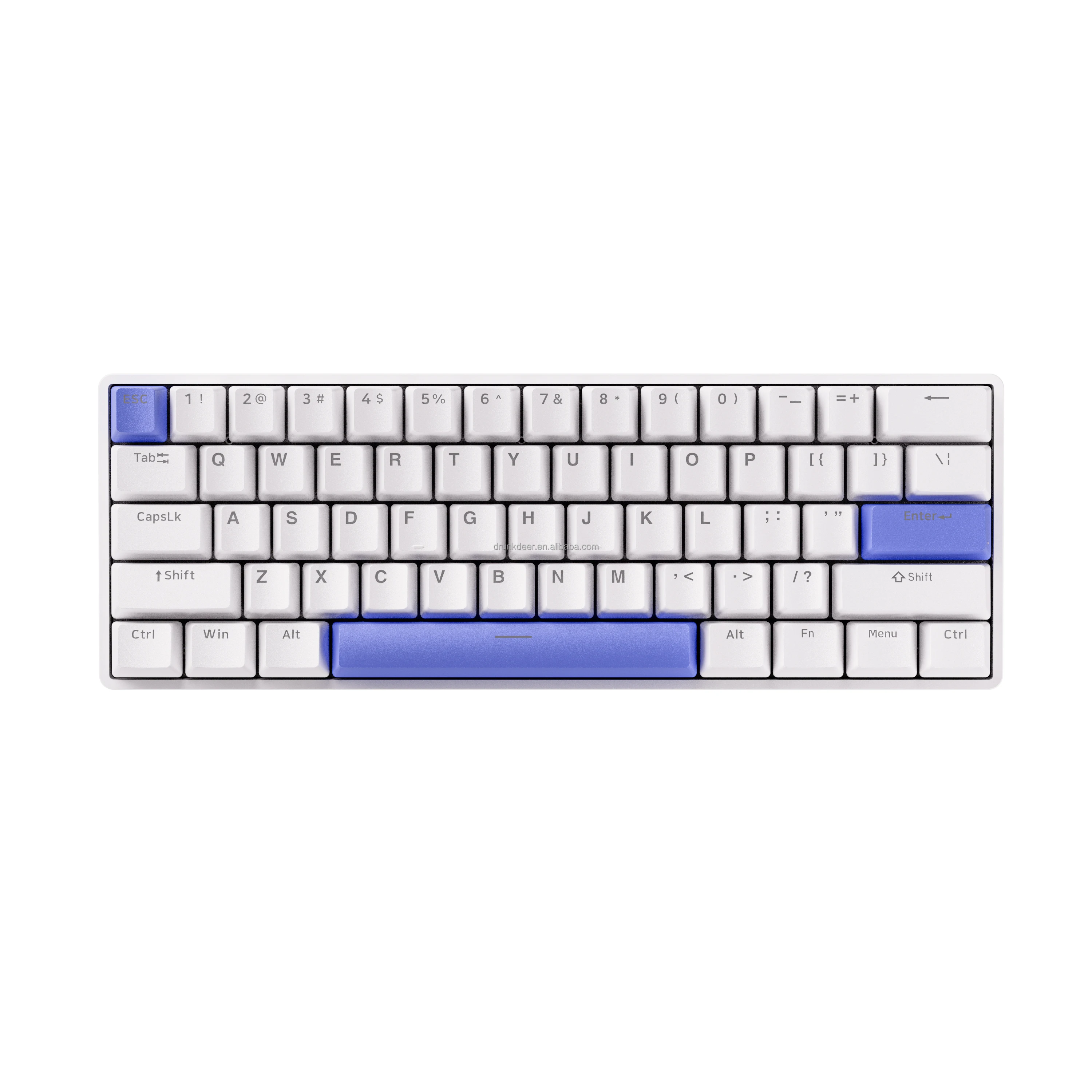 Фото Механическая игровая клавиатура DRUNKDEER G60 с проводным подключением USB Type-C, 62 программируемыми клавишами, RGB-подсветкой, магнитными переключателями RAESA и цифровым блоком №2