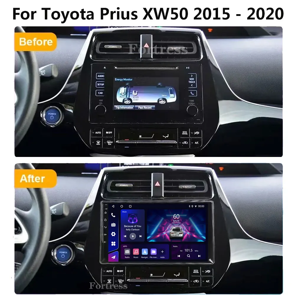 Фото Для Toyota Prius XW50 2015-2020: Автомагнитола Android 16 с навигацией GPS, Android Auto, дисплеем Carplay, 4G (без 2DIN) №2