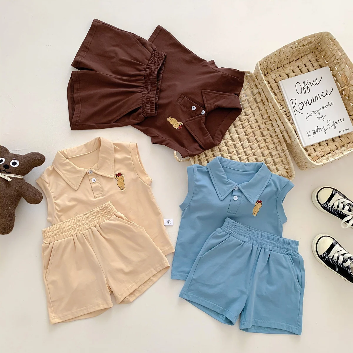 

2 шт., футболка и шорты для мальчиков, без рукавов