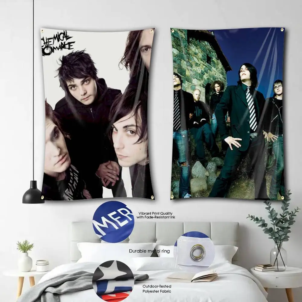 Фото Гобелен-флаг Black Parade MRC-My Chemical Romance для спальни, гостиной, кемпинга на открытом воздухе, с возможностью индивидуального заказа №1