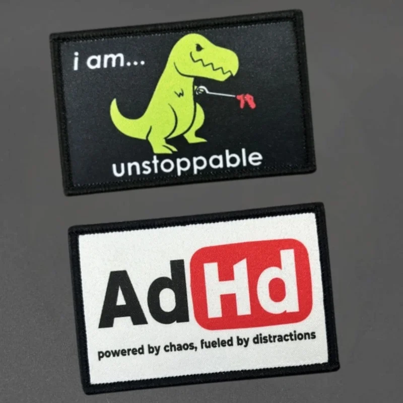 Фото Нашивка с принтом «ADHD» «I Am Unstoppable», тактический жилет на крючках и петлях, значок морали, наклейки на рюкзак, нашивки на руку для одежды №1