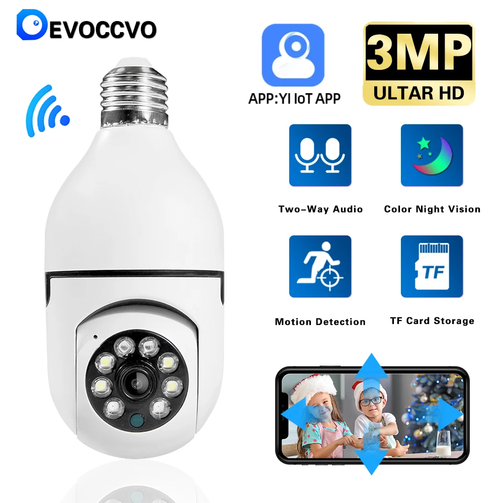 

3MP WiFi Surveillance Camera 3MP HD Indoor Night Vision Full Color Automatic Human Tracking Video Security Monitor iP Camera