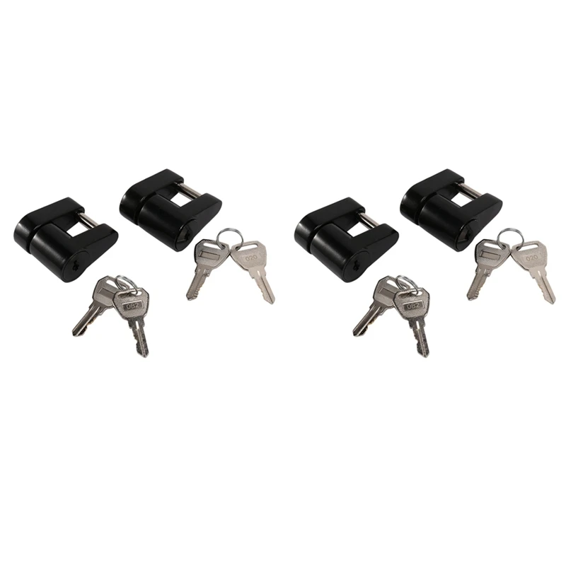 

4 Set Trailer Hitch Coupler Lock Trailer Coupler Padlock 1/4 Inch Hitch Pin 3/4 Coupler Span For Truck Trailer RV Boat