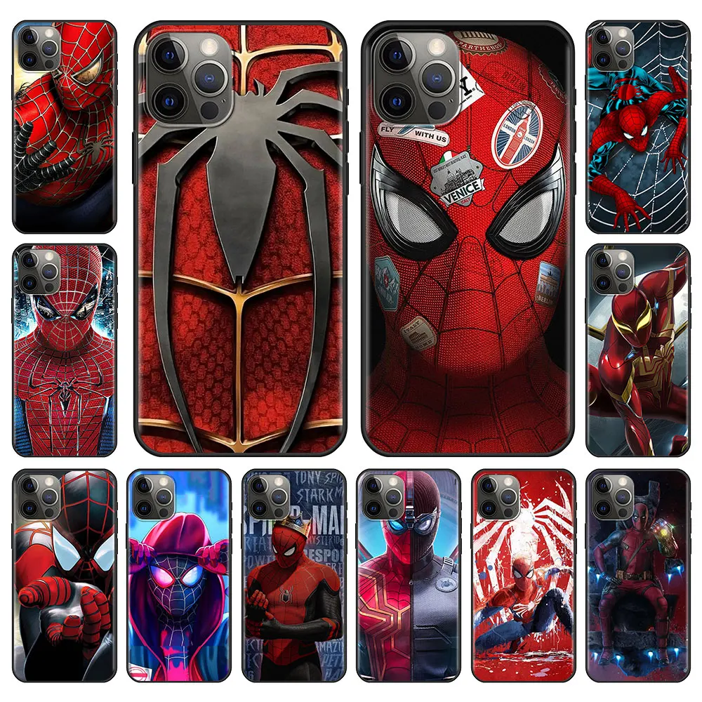 

Marvel Hero Spiderman Case for Apple iPhone 11 7 12 13 Pro Max XR X 6 12Mini 13Mini 5 6 Plus Phone Cover Shell Casing Bag