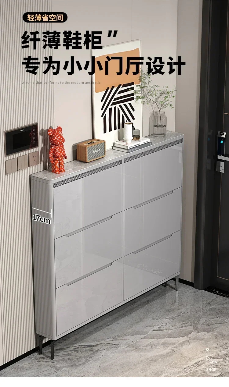 Ультратонкий вращающийся шкаф для обуви современный узкий скандинавский