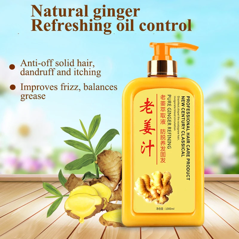 

1000ml Chinese Formula Ginger Shampoo for Anti Hair Loss Fast Growth Hair Grow Thicker Dense Control Hair Oil Treatment Dandruff