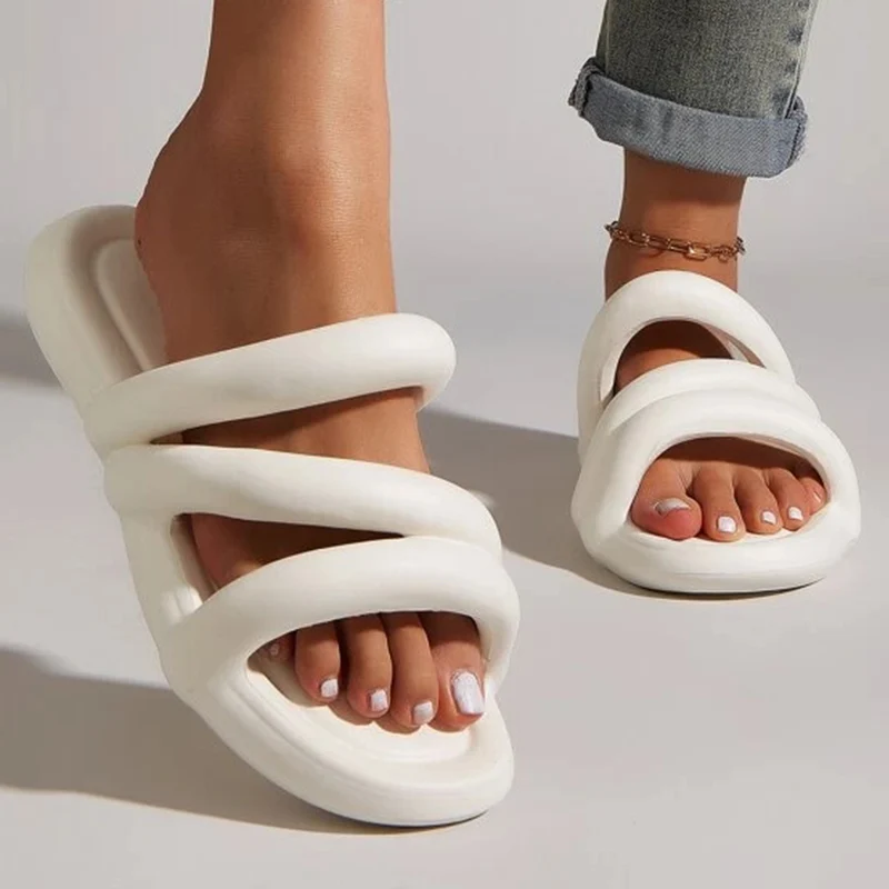 2023 Summer Women Minimalist Slides Platform EVA Fashion Slippers Leisure Outdoor Beach Sandals Home Leisure Couple Woman Shoes