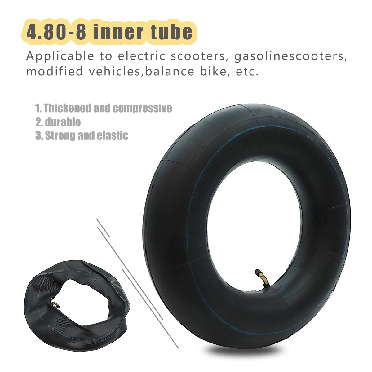 

4.00-8 Tyre Inner Tube For Wheelbarrows Sack Trucks Trolleys 4.00/4.80-8 (4.80 / 4.00 - 8 ) Bent and Straight Valve