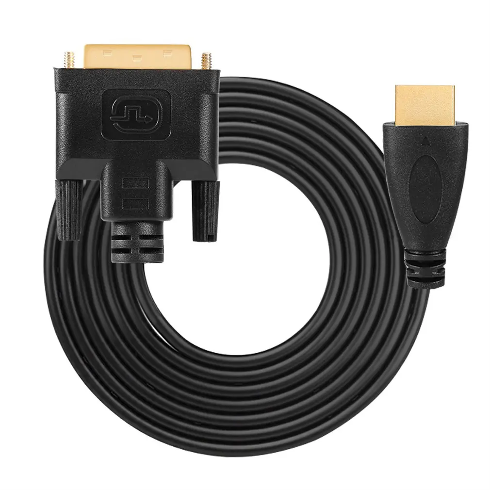 Черный Прочный портативный кабель для монитора метра, кабель HDMI-совместимый с DVI, номинальный Высокоскоростной двунаправленный кабель HDTV-DVI