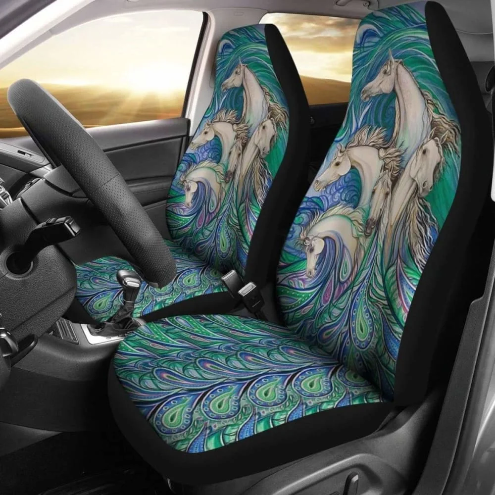 

Car Seat Cover Horses 170804,Pack of 2 Universal Front Seat Protective Cover