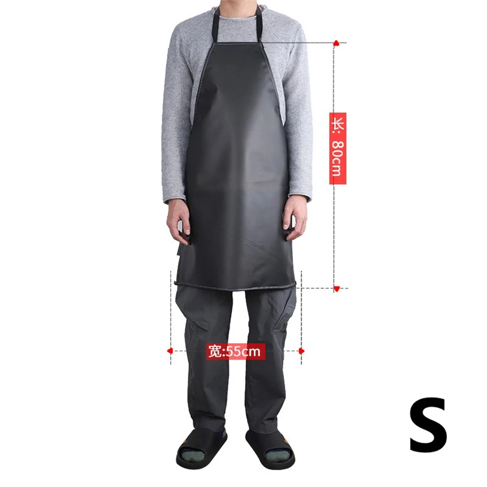

Waterproof Oilproof PVC Black Apron Extra-long Apron For Kitchen Waterproof Areas Work Cleaner For Woman Men Chef Work Apron