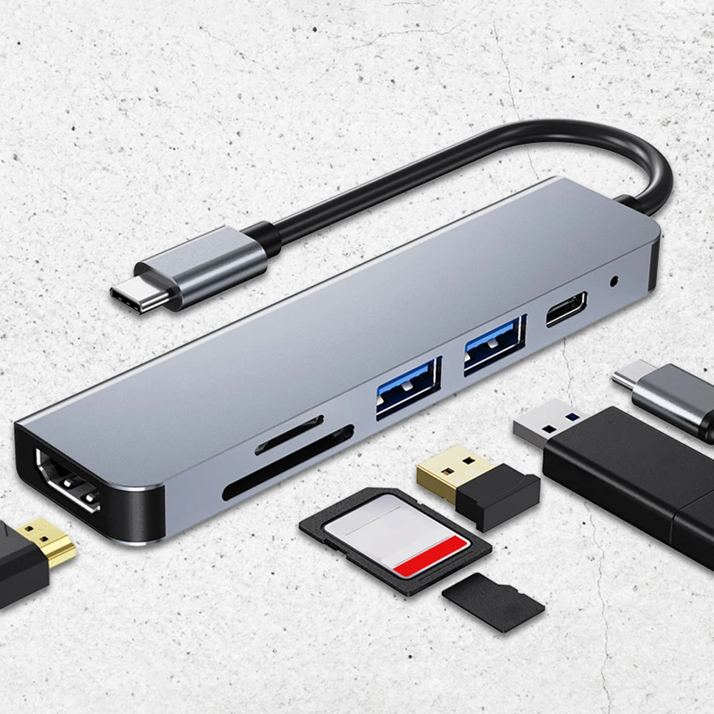 

Док-станция, совместимая с HDMI, 6 в 1, USB 5,0 Гбит/с