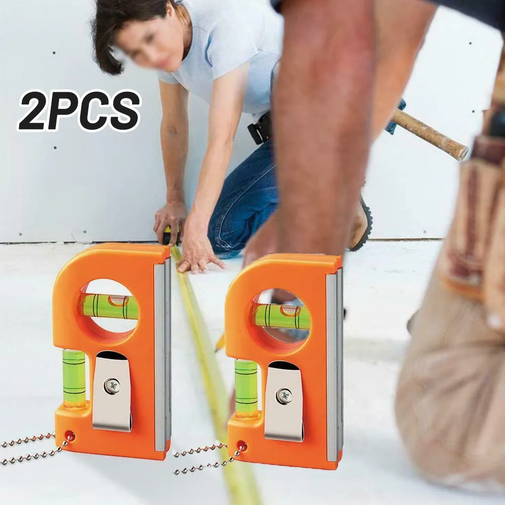 

2 Bubble Leveler 2 In 1 Spirit Leveler 2PCS 3.35*1.81*0.79\" 85*46*20mm ABS + Aluminum Alloy Hook Metal Key Chain