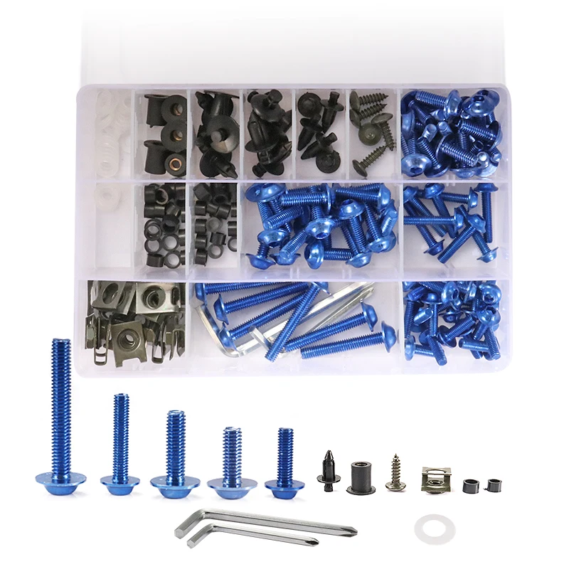 

194 шт. универсальные Сменные винты для мотоцикла, кузов, обтекатель для мотоцикла, Комплект болтов для скутера, мотоцикла, ретро, черные инст...