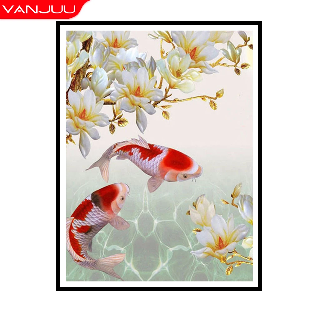 

Diamond Painting 5D DIY Animal Diamond Mosaic Fish Embroidery Full Round Diamond Cross Stitch Home Decor