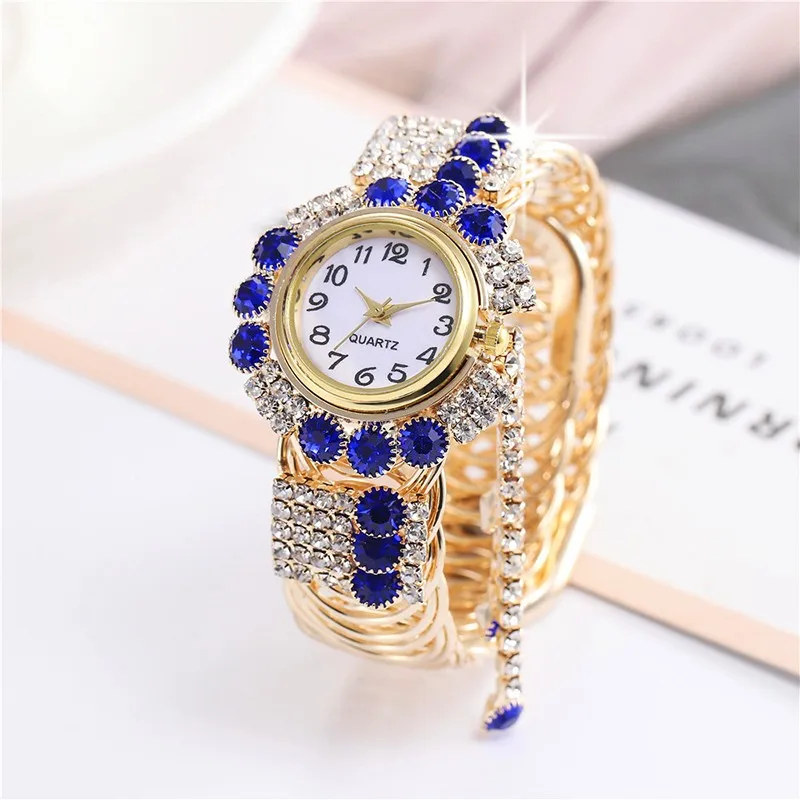New Fashion Women's Watch Round Creative Tassel Inlaid Diamond Dial With Adjustable Strap As A Gift For Lovers
