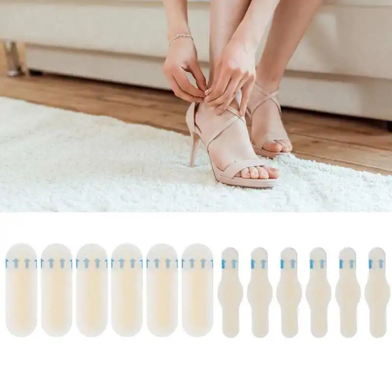 

12Pcs Heel Sticker Multifunctional Gel Wear Resistant Pain Relief Heel Adhesive Patch Foot Protector for Girls Women
