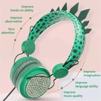 jack foldable portable dinosaur headphones built in microphone multifunction stereo on ear for computer music universal 3 5mm 20