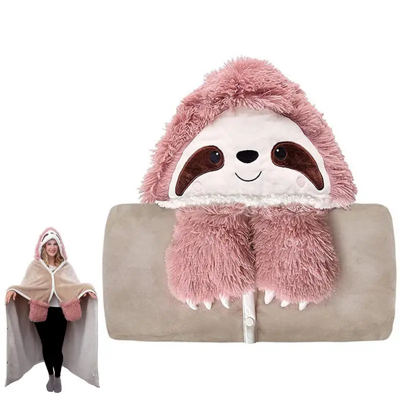 

Wearable Hooded Blanket Portable Sofa Blanket Sloth for Women Super Soft Warm Blanket Throw Cloak Wrap Perfect for Pretend Play