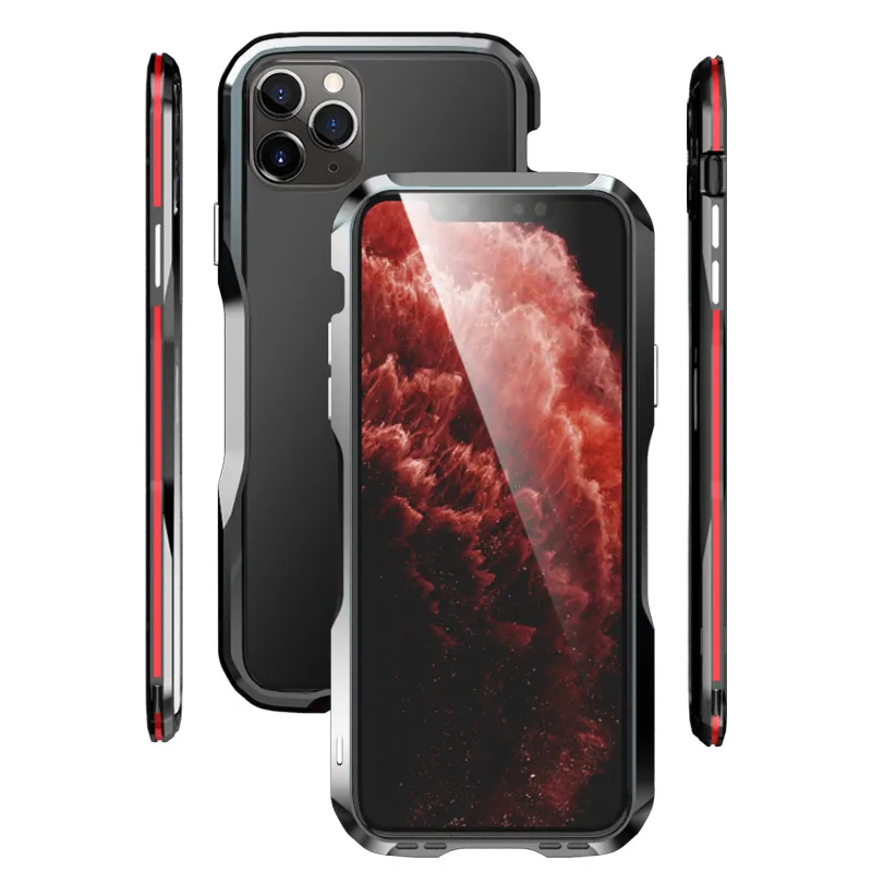 Tanie Luphie Metalowy Zderzak Do IPhone 12 Pro Max 11 Case SE Aluminiowa Rama Ochronna Do IPhone X Xs MAX Xr 7 8 Plus Zderzak