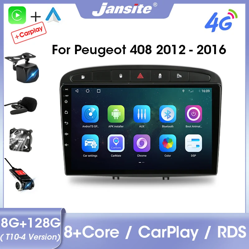 

Jansite 2din Android 11.0 Car Radio Multimedia Video Player For Peugeot 408 308 2012-2016 Auto DVD Carplay IPS Screen Stereo RDS