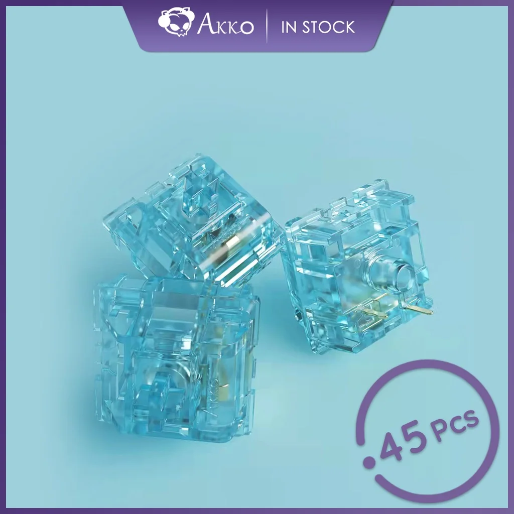 

Akko CS Crystal Blue Full Polycarbonate Switches 3 Pin 40gf Linear Switch Compatible for MX Mechanical Gaming Keyboard (45 Pcs)