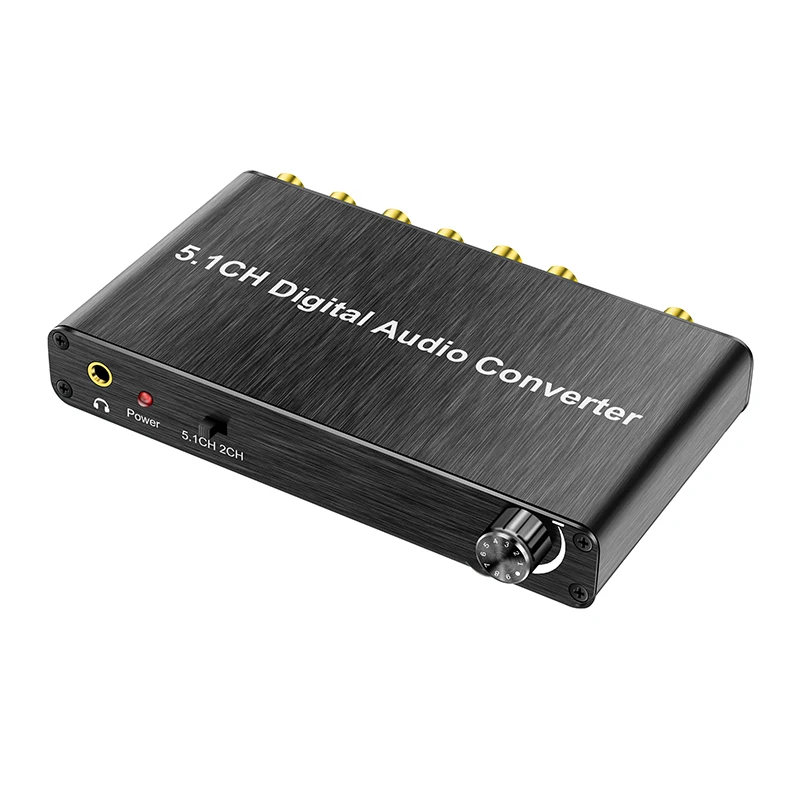 

5.1 CH Digital Audio Decoder Optical Coaxial Toslink to RCA 3.5mm Jack 192khz/24bit 32~192 Khz 80db(1khz) 16~24 Bit 120db for PC
