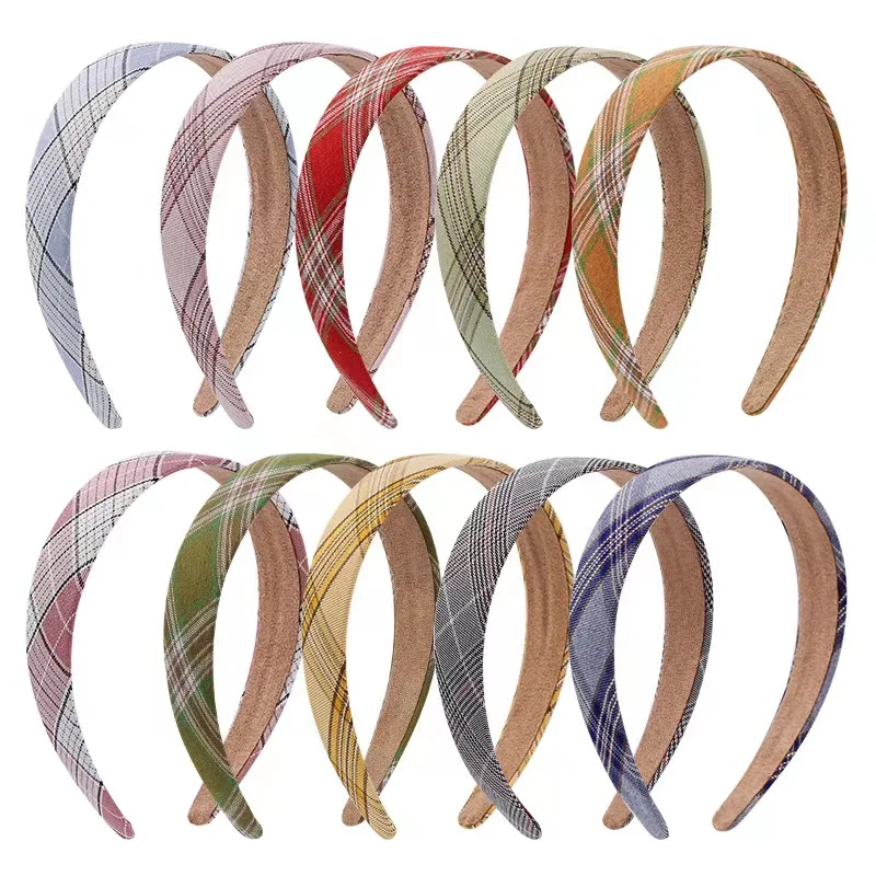 

Обруч для волос в клетку Женский, элегантная Винтажная заколка в клетку, тиара, аксессуары в Корейском стиле, милая повязка на голову, 10 шт./л...