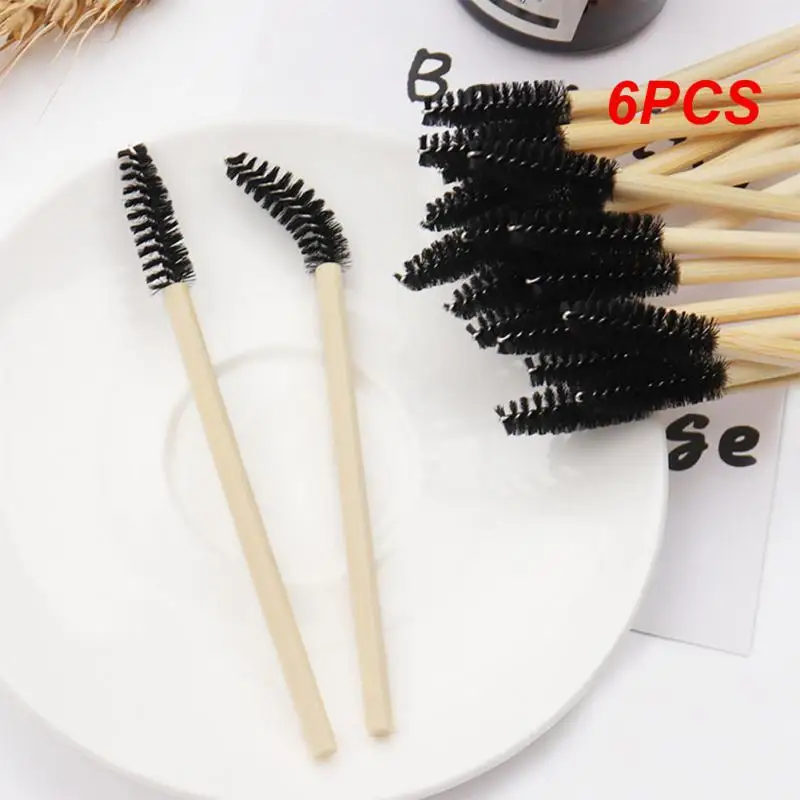 

6PCS Wooden Makeup Mascara Brushes Wand Disposable Cosmetic Makeup Eyebrow Brush Applicator Eyelash Extension Cosmetic Brushes