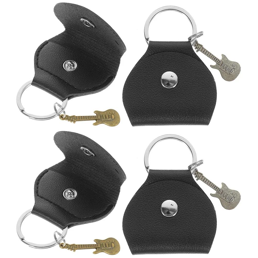 

4 pcs Guitar Pick Holder Keychain Guitar Pick Storage Case Pendant Keychain