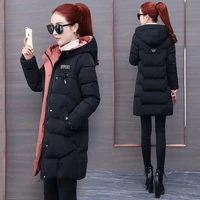 down cotton padded jacket women winter korean version new style loose thickened medium long