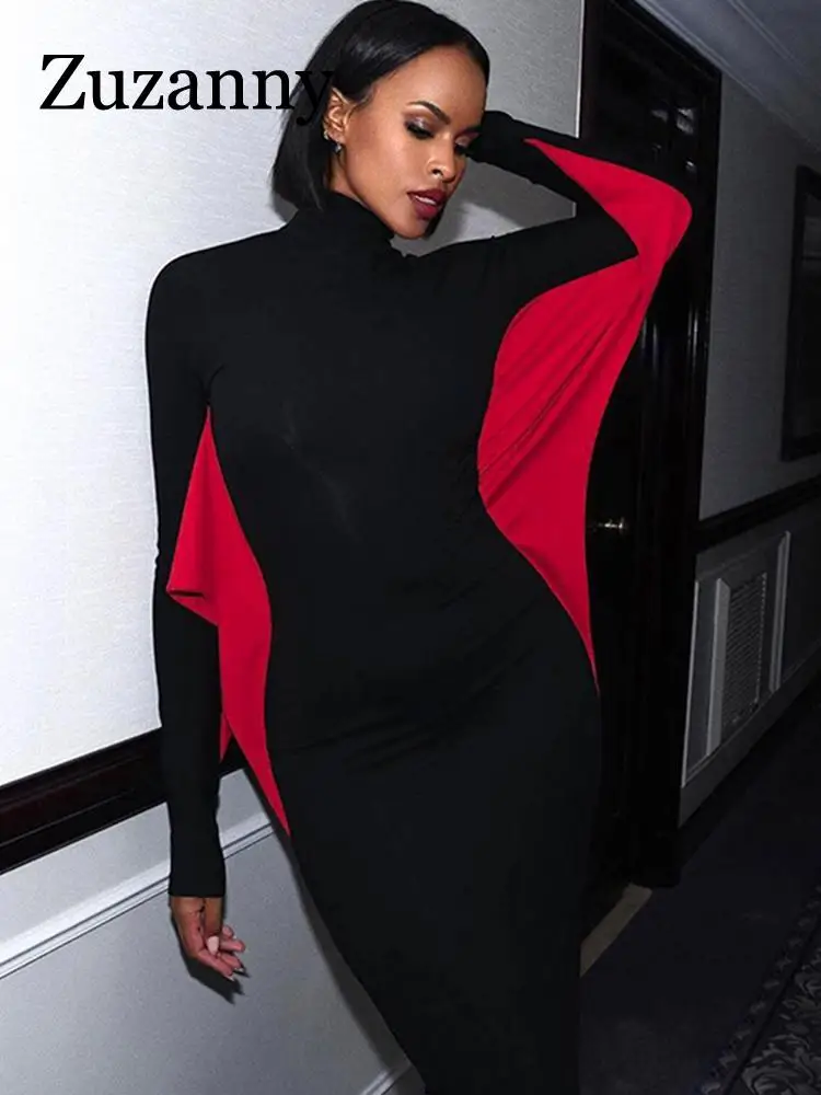 

Женское длинное облегающее платье-водолазка с длинным рукавом