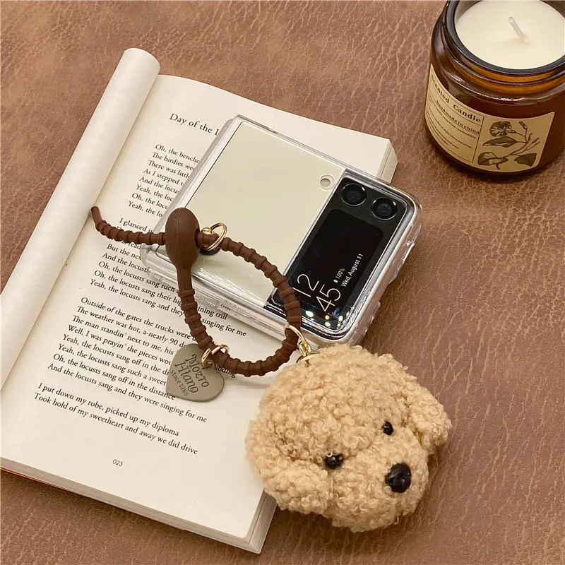 Роскошный Ультратонкий чехол с 3D рисунком собаки кольцом для Samsung Galaxy Z Flip 3