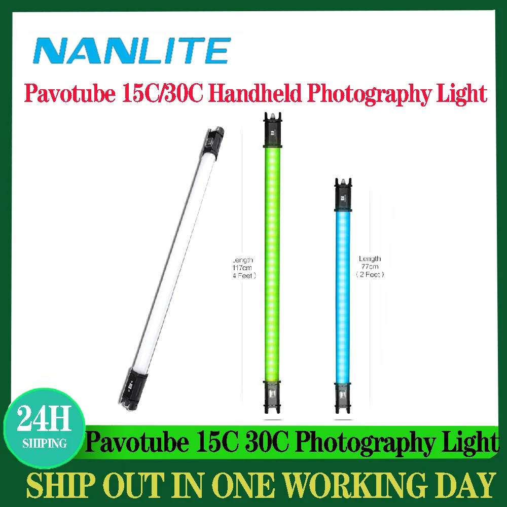

Nanlite Pavotube 15C 30C LED Tube Light RGB Color 2700K-6500K Handheld Photography Light Stick For Photos Video Movie 77cm 117cm