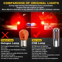 2pcs red 1157 bay15d cob led bulbs super bright car stop brake light tail lamp brand new auto parts high quality and durable